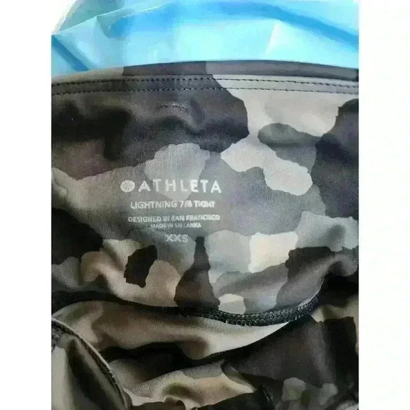 ATHLETA Leggings Lightning 7/8 Tight Black‎ Camouflage XXS - Picture 4 of 4